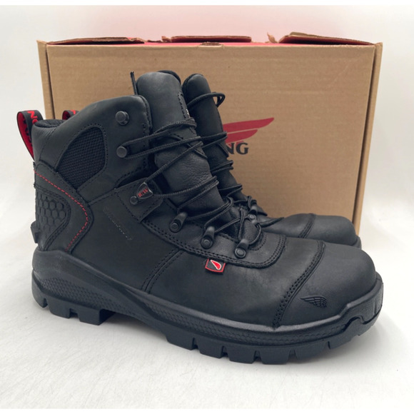 Red Wing Shoes CRV-6" 4423 Men's NEW Safety-Toe Work Boot Black US Size 8.5D - Picture 1 of 11
